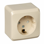 Розетка 1гн с З/К шторки о/у крем 16А IP20 Этюд Systeme Electric
