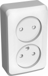 Розетка 2гн без З/К шторки о/у белый 16А IP20 Этюд Systeme Electric