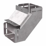 Угол д/листового кабель.лотка 90° вертикально восходящий без разъема/соединителя сталь светло-серый ПРОМРУКАВ