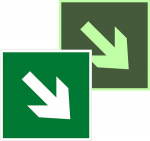 Знак эвакуационный E 02-02 "Направляющая стрелка под углом 45" 200х200 мм, пластик с покрытием фотолюминесцентным ГОСТ Р 12.4.026-2 001 EKF