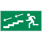 пиктограмма "ПО ЛЕСТНИЦЕ ВНИЗ ВЛЕВО" 400х200мм для аварийно-эвакуационного светильника Vault пиктограмма "ПО ЛЕСТНИЦЕ ВНИЗ ВЛЕВО" 400х200мм для аварийно-эвакуационного светильника Vault