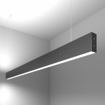 Линейный светодиодный подвесной двусторонний светильник 128см 50W 6500K черная шагрень (101-200-40-128) Линейный светодиодный подвесной двусторонний светильник 128см 50W 6500K черная шагрень (101-200-40-128)