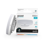 Лампа светодиод 9Вт GX53 таблетка GX53 4100К 680Лм Gauss Elementary (1/10/100) Лампа светодиод 9Вт GX53 таблетка GX53 4100К 680Лм Gauss Elementary (1/10/100)