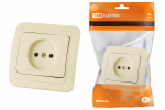 Розетка 1гн без З/К с/у крем 10А Валдай TDM