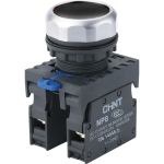 Кнопка упр. NP8-20BN/2 без подсветки, самовозв., черная, 2НО, IP65  CHINT (1)