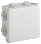 Коробка разветвит 80х80х50 о/у серая с 7 гермовводами под монтажный пистолет безгалогенная (HF) IP55 KOR-80-80-50-7gv-MP ЭРА (1/100)