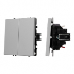 Механизм выключателя двухклавишный непроходной SWT-NOBE-MK02-SFPL-IS (230V, 10A) (Arlight, Никель) Механизм выключателя двухклавишный непроходной SWT-NOBE-MK02-SFPL-IS (230V, 10A) (Arlight, Никель)