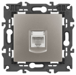 Розетка ЭРА Elegance 14-3107-16 RJ45, титан Розетка ЭРА Elegance 14-3107-16 RJ45, титан