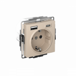 Розетка 1гн c з/к USB typeА+ typeС с/у песочный AtlasDesign Systeme Electric(1/16) Розетка 1гн c з/к USB typeА+ typeС с/у песочный AtlasDesign Systeme Electric(1/16)