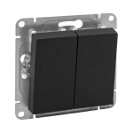 Выключатель 2кл с/у чёрный механизм Эпика EKF (1/10/120)