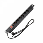 Блок распределения питания для 19" шкафов, горизонтальный, 6 розеток СЕЕ 7/4, 16A, фильтр, выкл, алюм корп, шнур 2м, вилка СЕЕ 7/7 REXANT