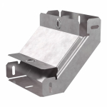 Угол д/листового кабель.лотка 90° вертикально восходящий без разъема/соединителя сталь светло-серый ПРОМРУКАВ