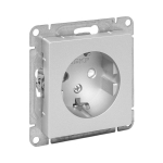 Розетка 1гн с З/К со шторками, алюминий Эпика EKF