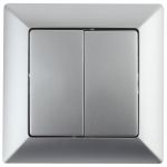 Выключатель Intro Solo 4-104-03 двухклавишный 10А-250В, IP20, СУ, алюминий Выключатель Intro Solo 4-104-03 двухклавишный 10А-250В, IP20, СУ, алюминий