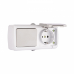 Блок 1кл + 1гн с З/К с крыш. о/у серый 16А IP54 Мурманск EKF Блок 1кл + 1гн с З/К с крыш. о/у серый 16А IP54 Мурманск EKF