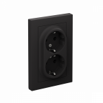 Розетка 2гн с З/К с/у карбон в сборе 16А AtlasDesign Systeme Electric (1/6)