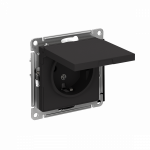 Розетка 1гн с З/К с крыш. шторки с/у карбон механизм 16А AtlasDesign Systeme Electric (5)