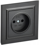 Розетка 1гн без З/К с/у черный в сборе 10А РСР10-1-0-БрЧ BRITE IEK (10/100)