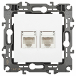Розетка ЭРА Серия 12 12-3108-01М информационная двойная 2XRJ45, белый матовый Розетка ЭРА Серия 12 12-3108-01М информационная двойная 2XRJ45, белый матовый