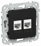 FLITE Роз 2я RJ45/RJ11 кат.6/3 UTP РКТ6/3-2-0-ФлЧ чер. IEK