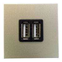Мех-м с накладкой USB с/у usb пластик шампань IP20 ABB Zenit Мех-м с накладкой USB с/у usb пластик шампань IP20 ABB Zenit