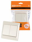 Выключатель 2 кл. 10А сл. кость "Ильмень" TDM