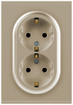 Розетка ЭРА Arktik 16-2105-04 двойная с заземлением 2X2P+E Schuko со шторками 16А-250В шампань Розетка ЭРА Arktik 16-2105-04 двойная с заземлением 2X2P+E Schuko со шторками 16А-250В шампань