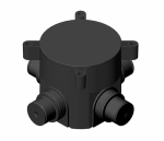 Коробка разветвительная КУ1301 с/у чёрный монолит 4-х рожковая 70х60 IP44 Hegel  (1/160)