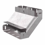 Угол д/листового кабель.лотка 90° вертикально восходящий без разъема/соединителя сталь светло-серый ПРОМРУКАВ