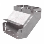 Угол д/листового кабель.лотка 90° вертикально восходящий без разъема/соединителя сталь светло-серый ПРОМРУКАВ