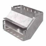 Угол д/листового кабель.лотка 90° вертикально восходящий без разъема/соединителя сталь светло-серый ПРОМРУКАВ