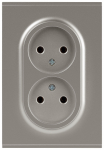 Розетка ЭРА Arktik 16-2107-07 без заземления двойная 2X2P 16А-250В титан Розетка ЭРА Arktik 16-2107-07 без заземления двойная 2X2P 16А-250В титан
