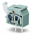 Клемма печатной платы 1 уровень, 1 соединитель, 1000В 24А 8кВ сечение2.500мм² олово крепл. проводника, соединение с пружинным зажимом IP20 Wago