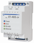 Преобразователь интерфейсов ЕТ-485 (24 V) , 220В, 24В, Modbus RTU/ASCII (RS-485)–Modbus TCP (Ethernet) Преобразователь интерфейсов ЕТ-485 (24 V) , 220В, 24В, Modbus RTU/ASCII (RS-485)–Modbus TCP (Ethernet)