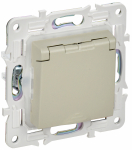 Розетка 1гн с З/К с крыш. шторки с/у крем механизм 16А IP44 SK-R11B SKANDY IEK (1/10/100)