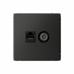 Розетка 2гн комп+ТВ RJ45+TV с/у базальт механизм кат.5е ArtGallery Systeme Electric (1/5/20)