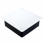 Коробка для скрытого монтажа 103x103x47мм для бетона пластик черный с крышкой ip20 ПРОМРУКАВ _ Коробка для скрытого монтажа 103x103x47мм для бетона пластик черный с крышкой ip20 ПРОМРУКАВ _