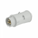 Вилка силовая (CEE) 3Р 40-50 В (50+60 ГЦ) БЕЛАЯ прямая пластик IP44 DKC (ДКС)