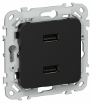 FLITE Роз. USB AA 2,1А РЮ-2-ФлЧ чер. IEK