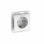 GLOSSA РОЗЕТКА с заземлением со шторками, 16А, механизм, БЕЛЫЙ