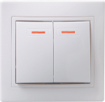 Выключатель 2кл с подсв с/у белый ВС10-2-1-КБ Кварта GENERICA IEK (1/10/120)