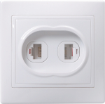 Розетка 2гн комп+ТФ RJ45+RJ11 с/у белый кат.5е РK/T12-КБ Кварта GENERICA IEK (1/10/200)