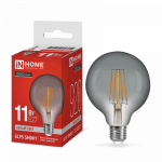 Лампа светодиодная LED-GL95-deco smoky 11Вт 230В E27 4000K 920Лм дымчатая IN HOME Лампа светодиодная LED-GL95-deco smoky 11Вт 230В E27 4000K 920Лм дымчатая IN HOME