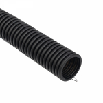 Труба гофрированная d25 ПНД черная с зондом Rexant (50/50/50) Труба гофрированная d25 ПНД черная с зондом Rexant (50/50/50)