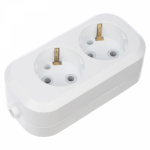 Колодка 2гн с З/К белая 10А Rexant (1/1/50)