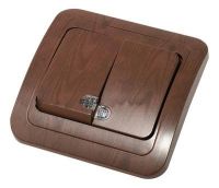 Выключатель 2кл с подсв с/у сосна Lilium Natural Kare Makel  (1/12/120)