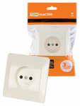 Розетка 1гн без З/К с/у крем 10А Ильмень TDM