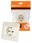 Розетка 1гн с З/К с/у крем 16А Ильмень TDM
