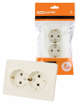 Розетка 2гн с З/К с/у крем 16А Ильмень TDM