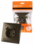 Розетка 1гн с З/К+2хUSB с/у бронза 16А Лама TDM